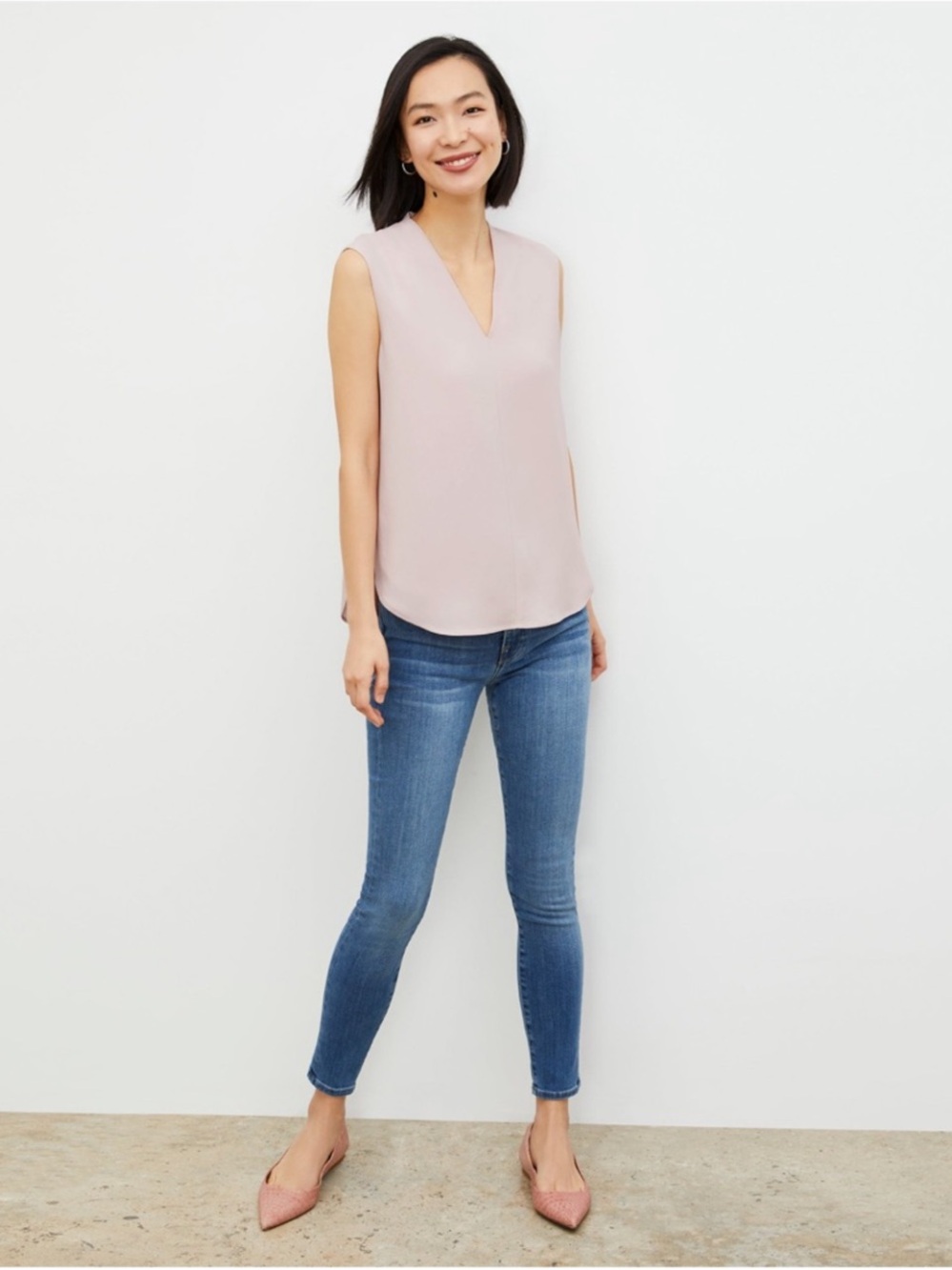 MM Lafleur Emmy Top - Crepe light pink size xxl sleeveless classic